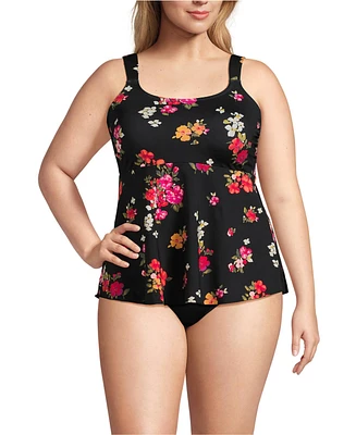 Lands' End Plus Flutter Scoop Neck Tankini Top