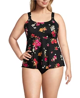 Lands' End Women's Plus Flutter Scoop Neck Tankini Top