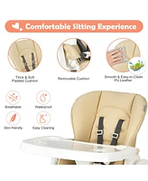 Gouun Foldable Baby High Chair with Double Removable Trays and Book Holder