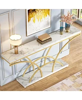 Tribesigns 70.9-Inch Narrow Sofa Table, Extra Long Console Tables for Entryway, Tv Console Behind Couch Table with Stylish Metal Frame for Living Room