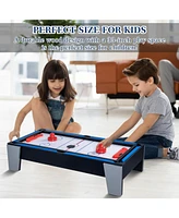 Sugift 4-in-1 Mini Multi Game Table, Combination Game Table, Childrens Combo Arcade Set with Pool Billiards, Hockey, Foosball and Table Tennis