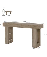 Tribesigns 63-Inch Long Console Table, Wooden Rectangular Sofa Table Behind The Couch, Farmhouse Entryway Table for Entrance, Hallway, Living Room, Bl