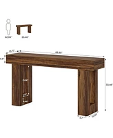 Tribesigns Long Console Table, 63 inches Wooden Rectangular Sofa Table for Behind the Couch, Farmhouse Entryway Table for Hallway, Living Room, and En
