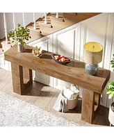 Tribesigns Long Console Table, 63 inches Wooden Rectangular Sofa Table for Behind the Couch, Farmhouse Entryway Hallway, Living Room, and En