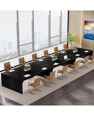 Tribesigns 19FT Conference Table, Large Rectangle Conference Room Table, Long Meeting Seminar Table Business Tables for 16-22 People (Six Tables)