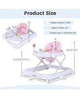 Gouun Foldable Baby Activity Walker with Adjustable Height and Detachable Seat Cushion