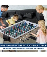 Sugift 48in Game Room Size Folding Foosball Table, Foldable Space Saving Table Soccer Game with 2 Balls