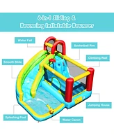 Gymax Inflatable Kids Water Slide Jumper Bounce House Splash Water Pool W/ 480W Blower