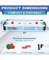 Inolait 40in Portable Air Hockey Game Table for Kids and Adults, Indoor Electric Game Table