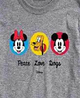 Airwaves Men's Disney Mickey Peace Love Dogs Short Sleeve Tee