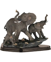 Fc Design "2-pc Gift Set" 7"H Elephant Family Playing Together Figurine Statue Ornament Home Room Office Decor and Perfect Gift Ideas for Housewarming