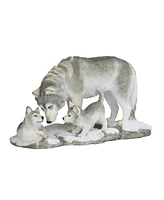 Fc Design "2-pc Gift Set" 10"W Wolf with Cub Playing in Snow Figurine Statue Ornament Home Room Office Decor and Perfect Gift Ideas for Housewarming,