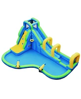 Gouun Inflatable Water Slide Kids Bounce House with Water Cannons and Hose Without Blower
