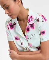 I.n.c International Concepts Women's Stretch Satin Short-Sleeve Pajama Set, Exclusively at Macy's