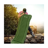 SereneLife Ultralight Sleeping Pad with Carrying Bag, Compact & Self-Inflating, Green