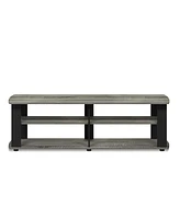 Furinno The Entertainment Center Tv Stand, French Oak Grey & Black - 13.4 x 43.3 x 13.1 in.