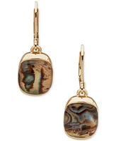 Anne Klein Gold-Tone Abalone Oval Dangle Leverback Drop Earrings