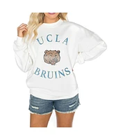 Gameday Couture Women's White Ucla Bruins Good Vibes Premium Fleece Drop Shoulder Pullover Sweatshirt