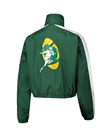 Mitchell & Ness Women's Green Bay Packers Nylon Cropped Full-Zip Jacket