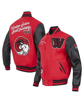 Pro Standard Men's Red Winston-Salem State Rams Hbcu Vintage Varsity Wool Full-Zip Jacket