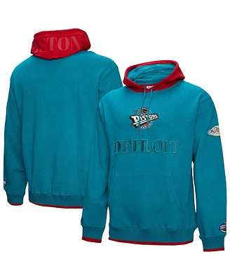 Mitchell & Ness Men's Teal Detroit Pistons Hardwood Classics Team Og 3.0 Pullover Hoodie