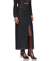 Avec Les Filles Women's Denim Maxi Skirt