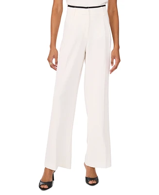 Vince Camuto Women's Contrast-Trim Wide-Leg Pants