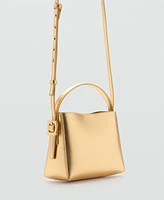 Mango Women's Metallic Mini-Shopper Bag