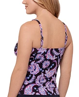 Swim Solutions Women's Paisley-Print Tankini Top, Exclusively at Macy's