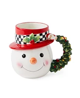 Spode Christmas Tree Figural Santa Snowman Mugs, Set of 2