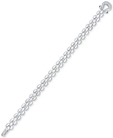 Diamond Horseshoe Clasp Panther Link Chain Bracelet (1/5 ct. t.w.) in Sterling Silver