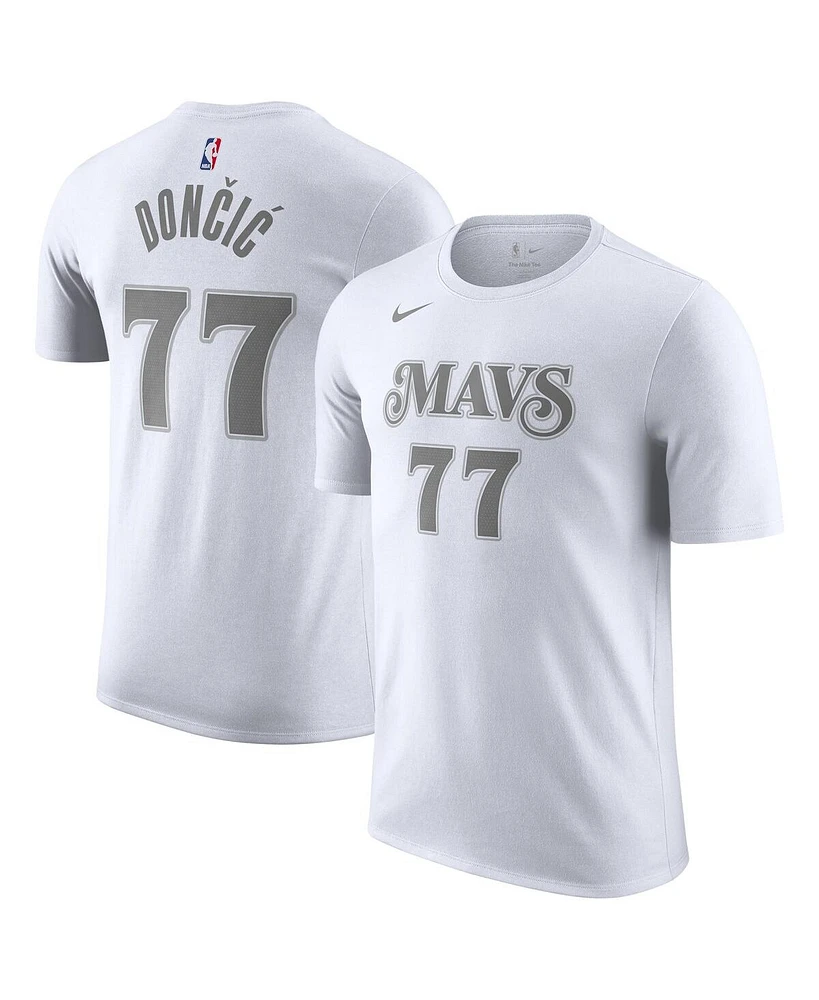 Nike Men's White Luka Doncic Dallas Mavericks 2024/25 City Edition Name Number T-Shirt