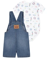 Levi's Baby Boys Sailing Bodysuit and Shortalls, 2-Piece Set