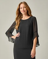 Kasper Petite Ruffle-Sleeve Blouse