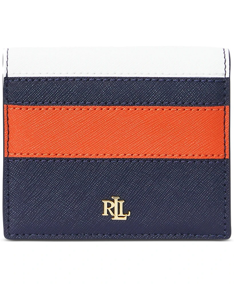 Lauren Ralph Lauren Crosshatch Leather Compact Wallet