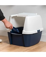 Iris Jumbo Hooded Cat Litter Box with Litter Scoop