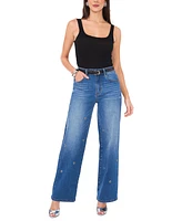 Vince Camuto Women's Grommet-Embellished Straight-Fit Jeans