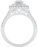 Gia Certified Diamond Double Halo Engagement Ring (1-1/4 ct. t.w.) in 14k White Gold