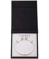 Lauren Ralph Gold-Tone Square Stone Bangle Bracelet