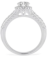 Gia Certified Diamond Halo Engagement Ring (1-1/3 ct. t.w.) in 14k White Gold