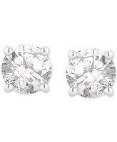 Gia Certified Diamond Stud Earrings (1/2 ct. t.w.) in 14k White Gold