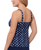 Swim Solutions Women's Printed Tiered Tankini Top, Exclusively at Macy's