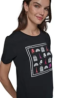 Karl Lagerfeld Paris Women's Motif-Graphic T-Shirt