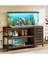 Tribesigns 55-90 Gallon Fish Tank Stand with Power Outlets, Large Aquarium Stand with Cabinet Suitable for Turtle Tank, Reptile Tank, 1000 lb Capacity