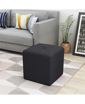 The Pop Home Square Upholstered Ottoman, Footrest for Living Room, Bedroom & Kids Playroom-The