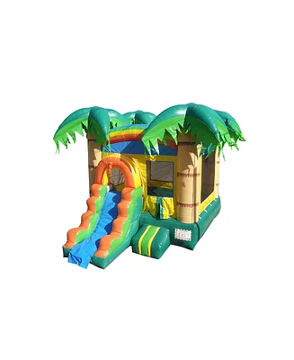 Hero Kiddo HeroKiddo Tropical Breeze Commercial Grade Inflatable Bounce House & Water Slide Combo (No Blower Included), Outdoor Play