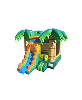 Hero Kiddo HeroKiddo Tropical Breeze Commercial Grade Inflatable Bounce House & Water Slide Combo (No Blower Included), Outdoor Play