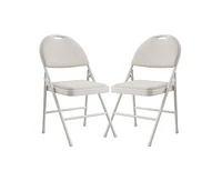 gaomon Folding Chairs 2 Pack, Portable Metal with Cushions and Non-Slip Feet Pads for Home Office, Indoor Outdoor Events