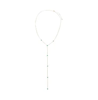 By Adina Eden Turquoise Embedded Lariat Necklace 14K