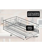 Florida Brands Pull Out Pantry Cabinet Organizer with Chrome Finish 21 x In